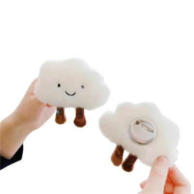 Talos Hair Clips Fluffy Decoration Plush Cartoon Clouds Brooch Pin for Ornament