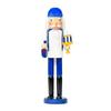 Nutcrackers Soldier with Menorah and Dreidels Wood Figurine Christmas Shelf Decors With Classical Hanukkah Design Statue