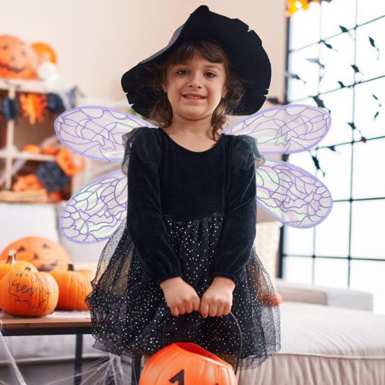 Fairy Wings Lett gradient Angel Alf Wing kostyme rekvisita kvinner Dragonfly Wing Dress-up tilbehør til cosplay dansefester