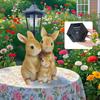 Solar Garden Statues Outdoor Decor,Rabbit Figurines Wiht LED Lights Yard Ornaments Women Garden Gifts,Unique Housewarming Gifts