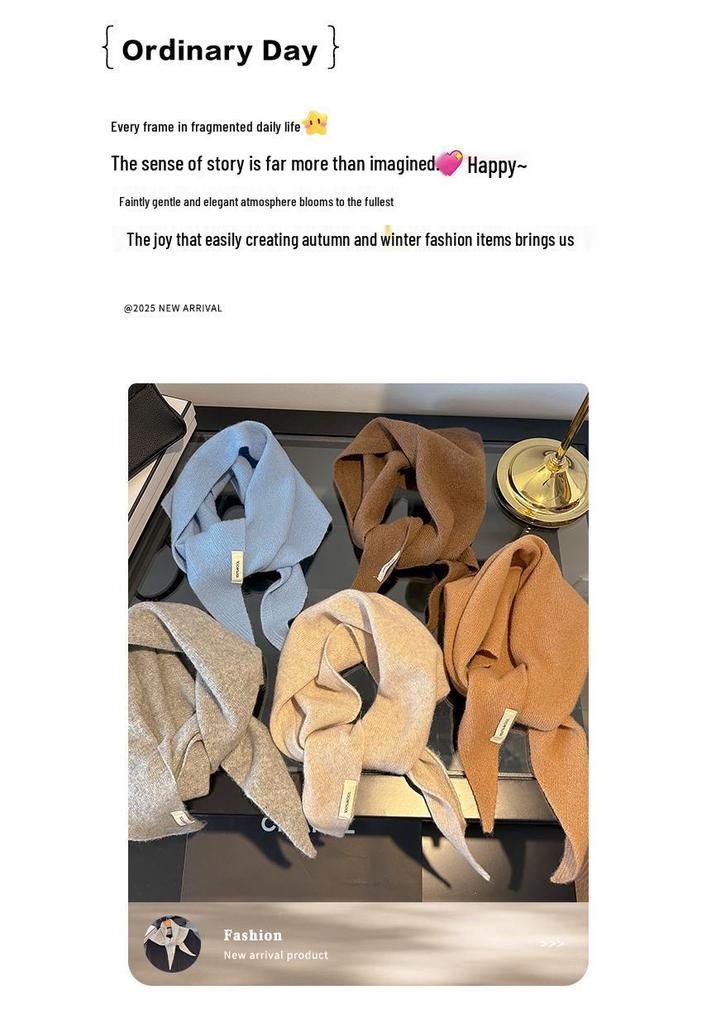 Sciarpa a triangolo in lana merino australiana lavorata a maglia per donna - Versatile, Calda, Sciarpa casual