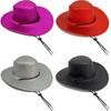 Western Hat Cowboy Drawstring Wide Brim Outdoor Sun Protection Cap Breathability