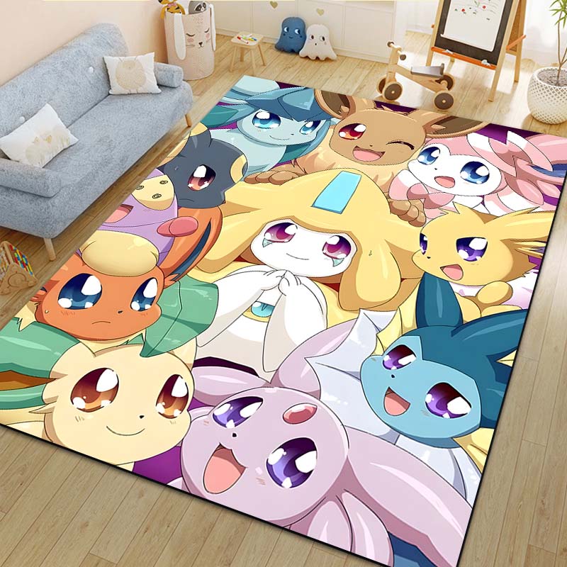 1PC P-Pokemon Eeveelution Pattern cartoon Carpets for Living Room Bedroom Bedside Floor Mat Area Rug Home Decor Luxury Gifts