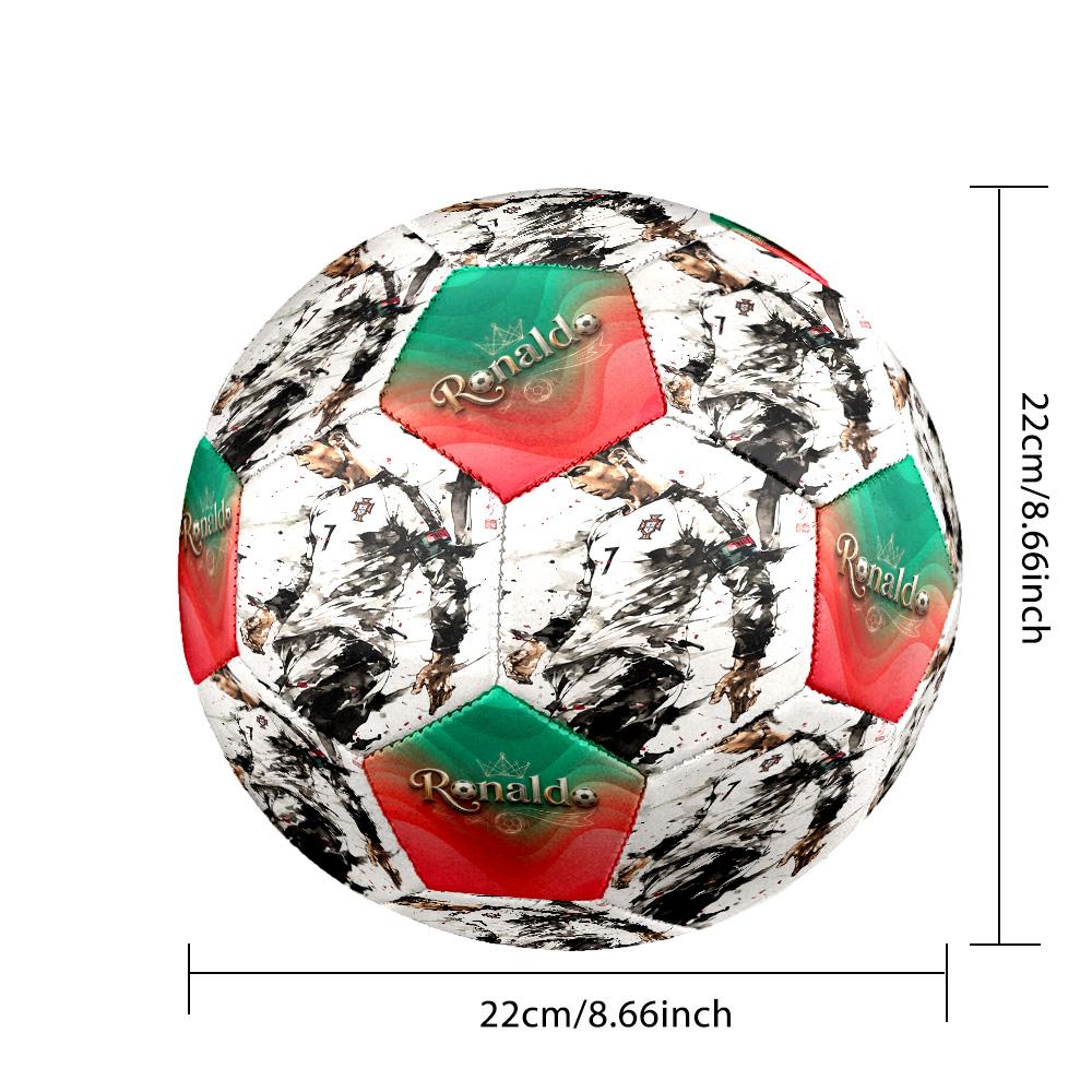 Ronaldo's Football Legend Celebration Size 5 Football Machine Sewn Indoor/Outdoor Universal Football Soccer Accessory