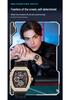 Oufannishi Barrel-Shaped Quartz Waterproof Skeleton Men's Watch with Calendar and Luminous Features