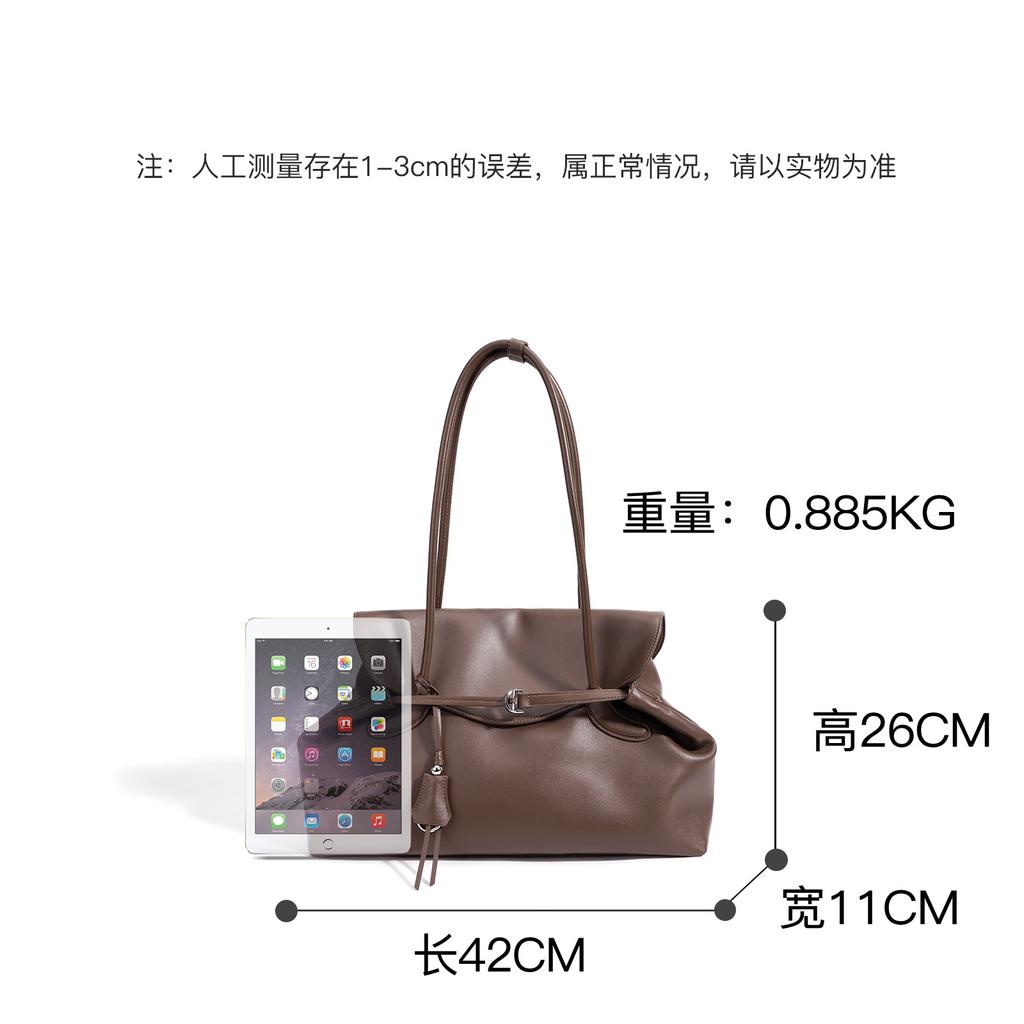 Leather Simple Shoulder Bag Bag Cover Commuter Large Capacity Underarm Bag Fashion Bag