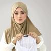 Muslim Jersey Instant Hijabs Scarf Shawl With Stainless Steel Fixing Clips Set Modal Headscarfs Islamic Women Head Wrap 80*55Cm