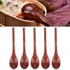 5Pcs Solid Wood Wooden Spoons Polished Surface Long Handle Spoons Tableware Set  For Soup Cooking