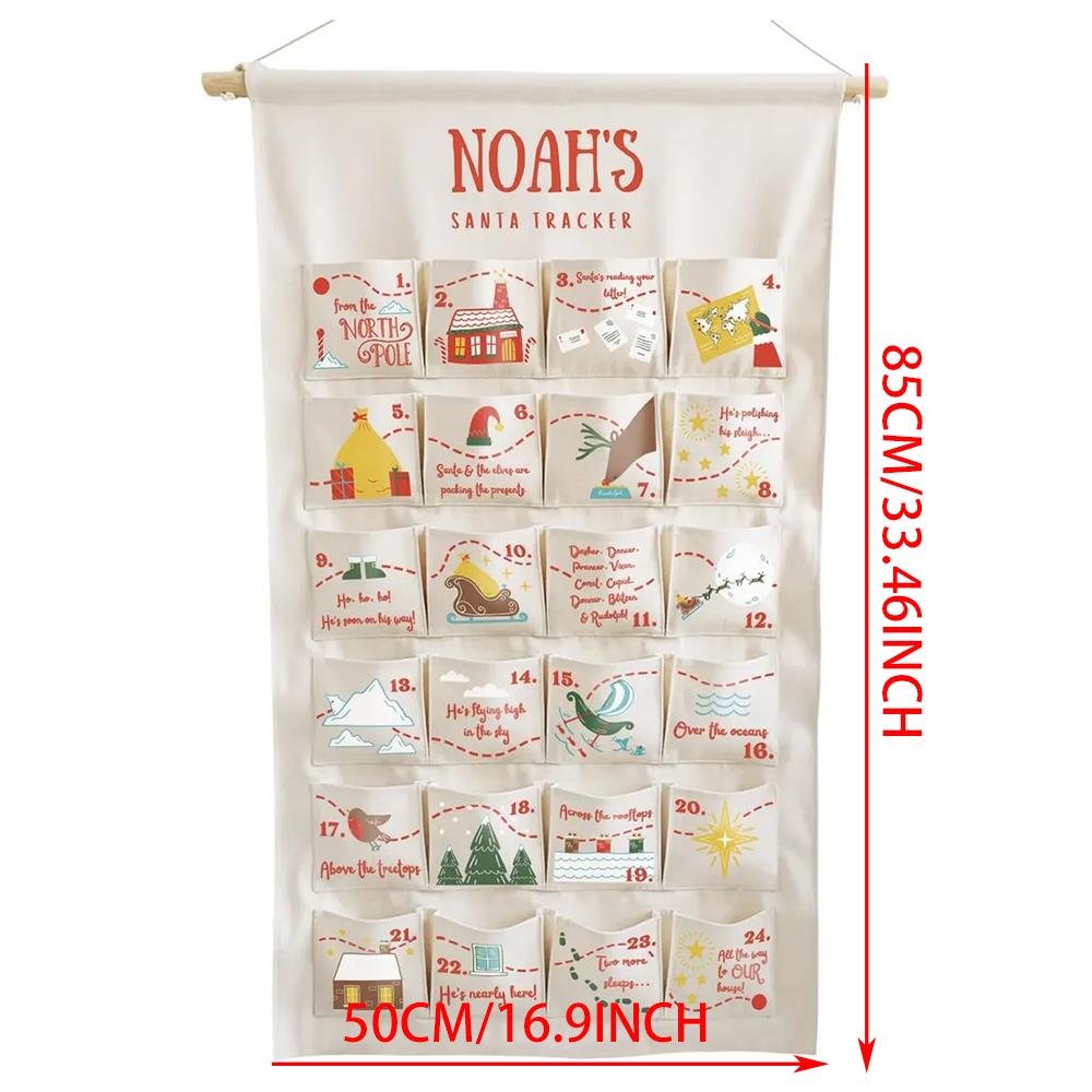 Kişiselleştirilmiş Noel Geri Sayım Takvimi Noel Baba Takipçi Noel Hatırası Çocuk Hediyesi Noel Tatili Ev Duvar Dekoru