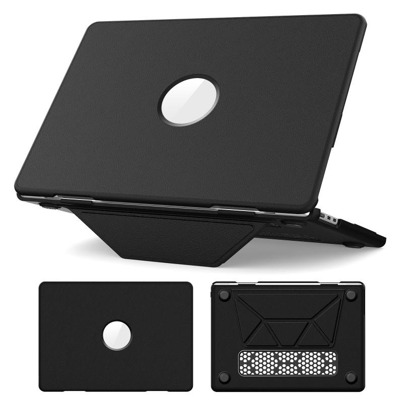 Leather-Style MacBook Air Pro Case With Built-in Stand Shockproof Protection Cover 13 14 15 Inch