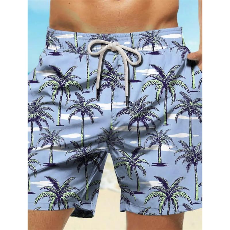 Palm Tree Tropical Men's Resort 3D Printed Board Shorts Swim Trunks Pocket Comfort Breathable Short Hawaiian Style Holiday Beach