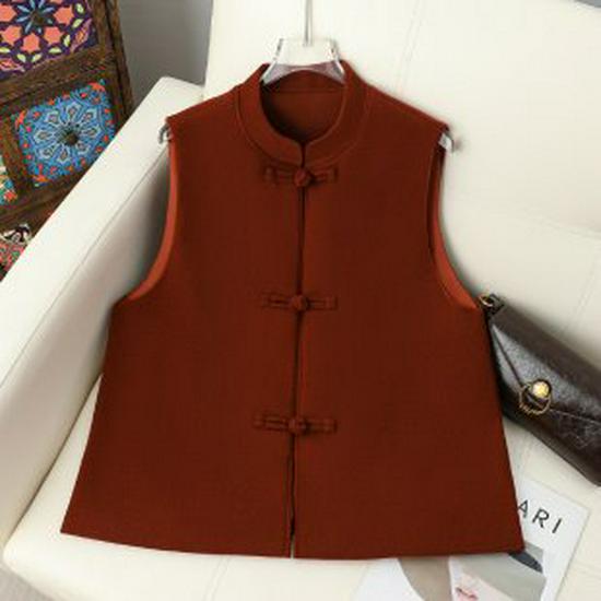 2026 Chinese Style Jacquard Vest for Women - Elegant Spring Waistcoat for Middle-Aged & Elderly XL красный