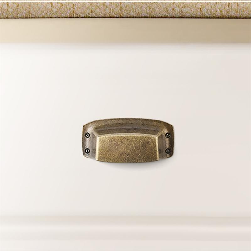 Ergonomic Curvilinear Form Handles for Drawer Entrances Offering Traditional Look and Strong Construction for Residential Application