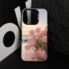 Super Beautiful Tulip Phone Case For iPhone 17,16,15,14,13,12,11 Plus,Pro Max,XS,Colored Silver Plated Inside Cover