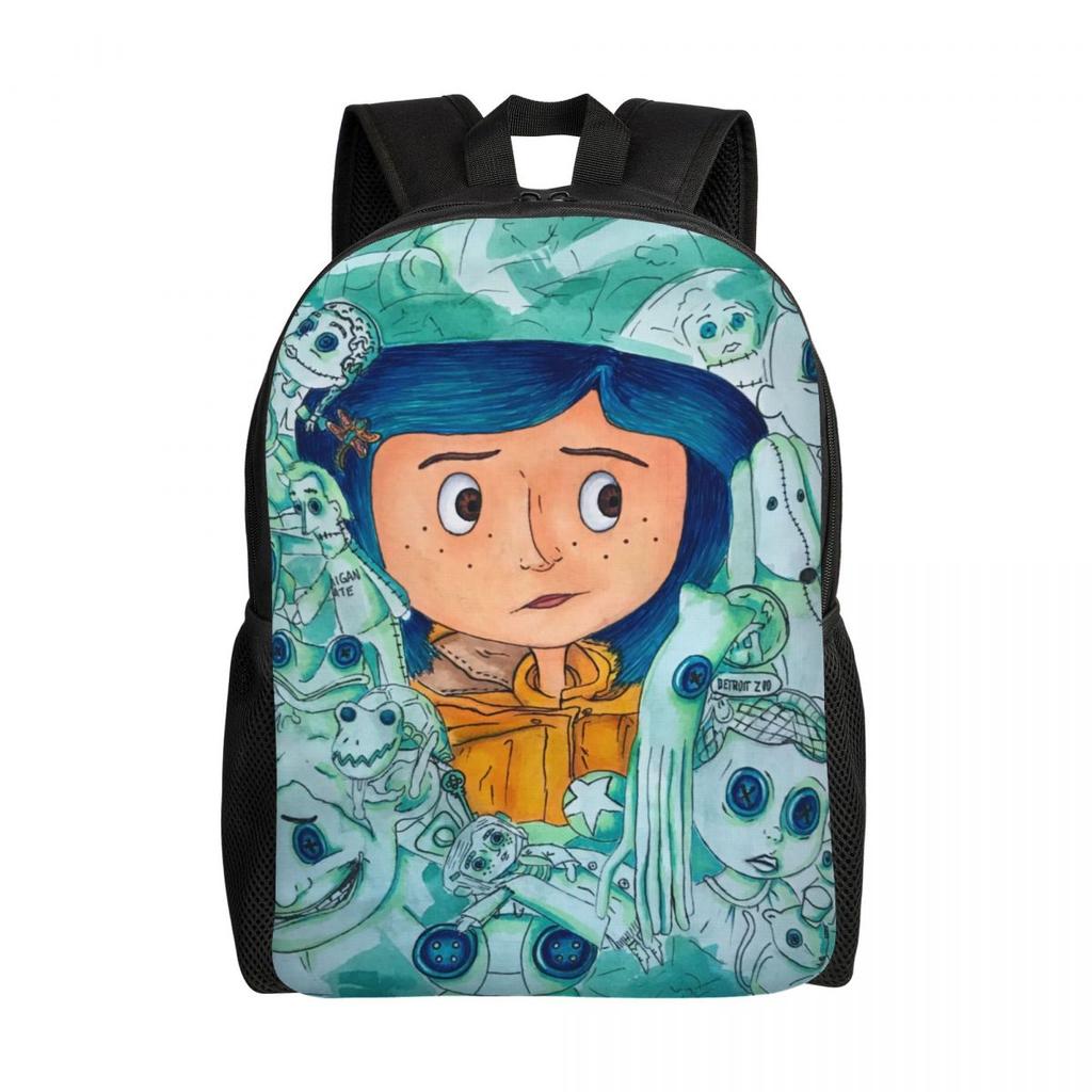 Halloween Horror Movie Coraline Backpack for Men Women Water Resistant College School Bag Print Bookbags
