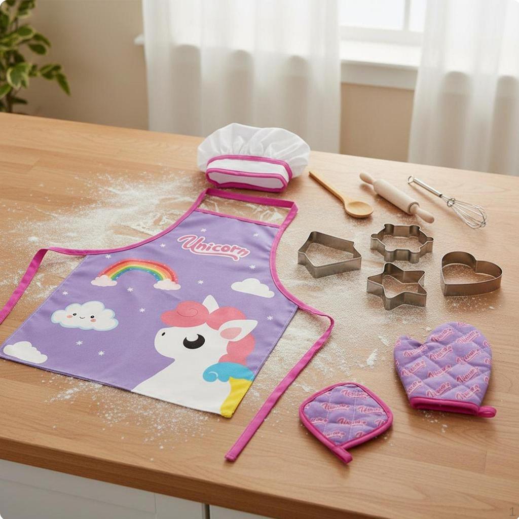 11 Pieces Kids Cooking Set Role Play Fun Children's Educational Toy Young Cook Costume