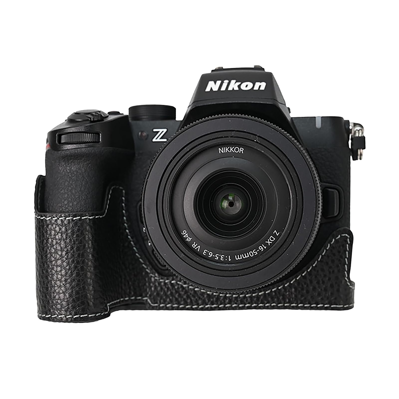 

Rieibi Handmade Genuine Leather Half Nikon Z50II Mirrorless Digital Camera Body Protective Grip Case for Nikon Z50 II Case, Case, чорний
