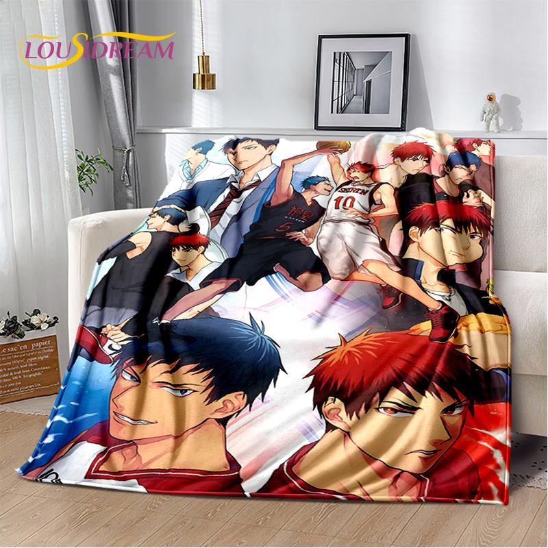 Cartoon Kuroko's Basketball Anime Blanket,Soft Throw Blanket for Home Bedroom Bed Sofa Picnic Travel Office Cover Blanket Kids