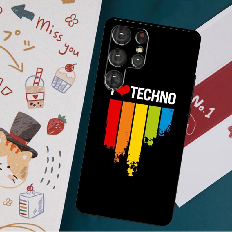 Techno Music Case For Samsung Galaxy S23 S21 S22 Ultra Plus S20 FE Note 20 Note 10 S8 S9 S10 Plus Cover