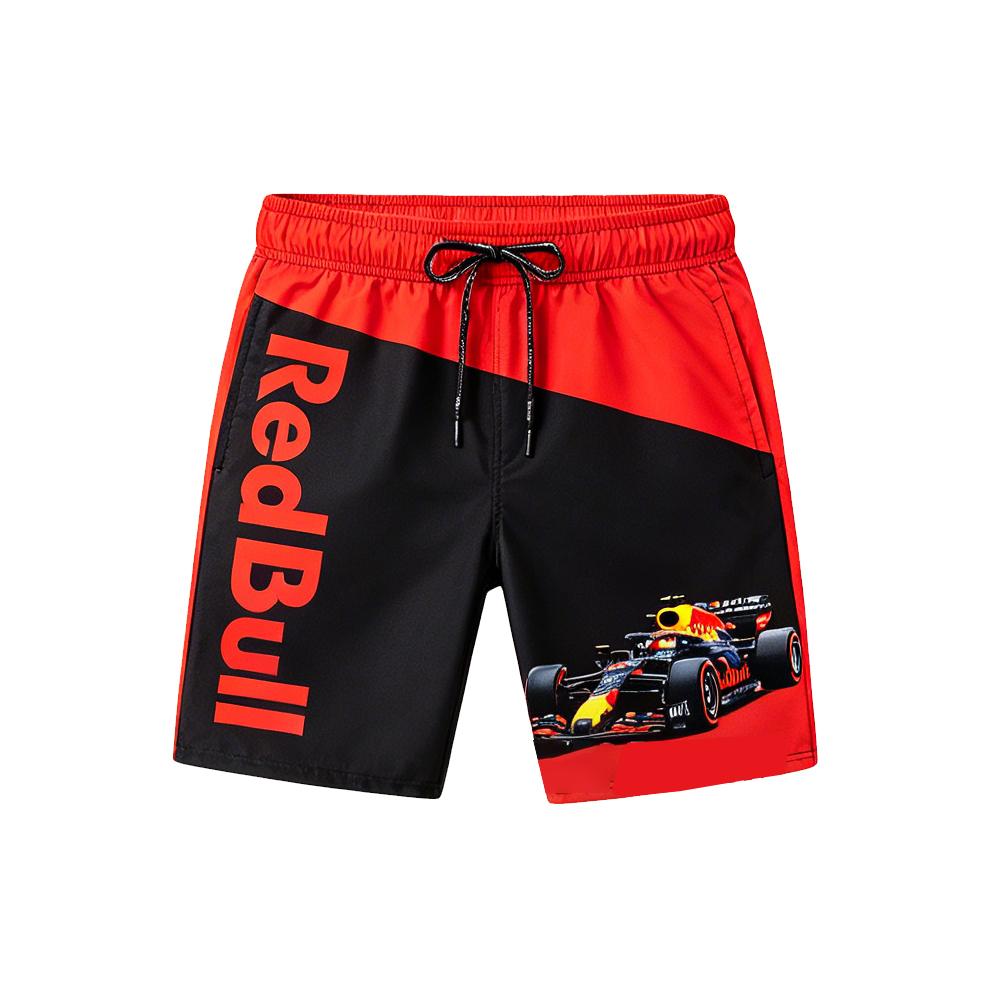 F1 Red Bull Motorsport Swim Shorts Men Summer Quick Dry Beach Board Shorts Casual Sports Racing Style Drawstring Swim Trunks