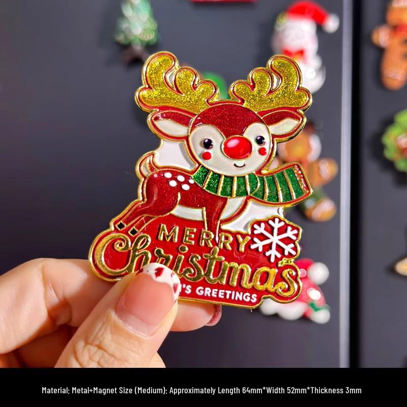 Magneti per Frigorifero di Natale Carini in Resina 3D: Pupazzo di Neve, Albero, Omino di Pan di Zenzero - Adesivi Magnetici Festivi per Decorazione.