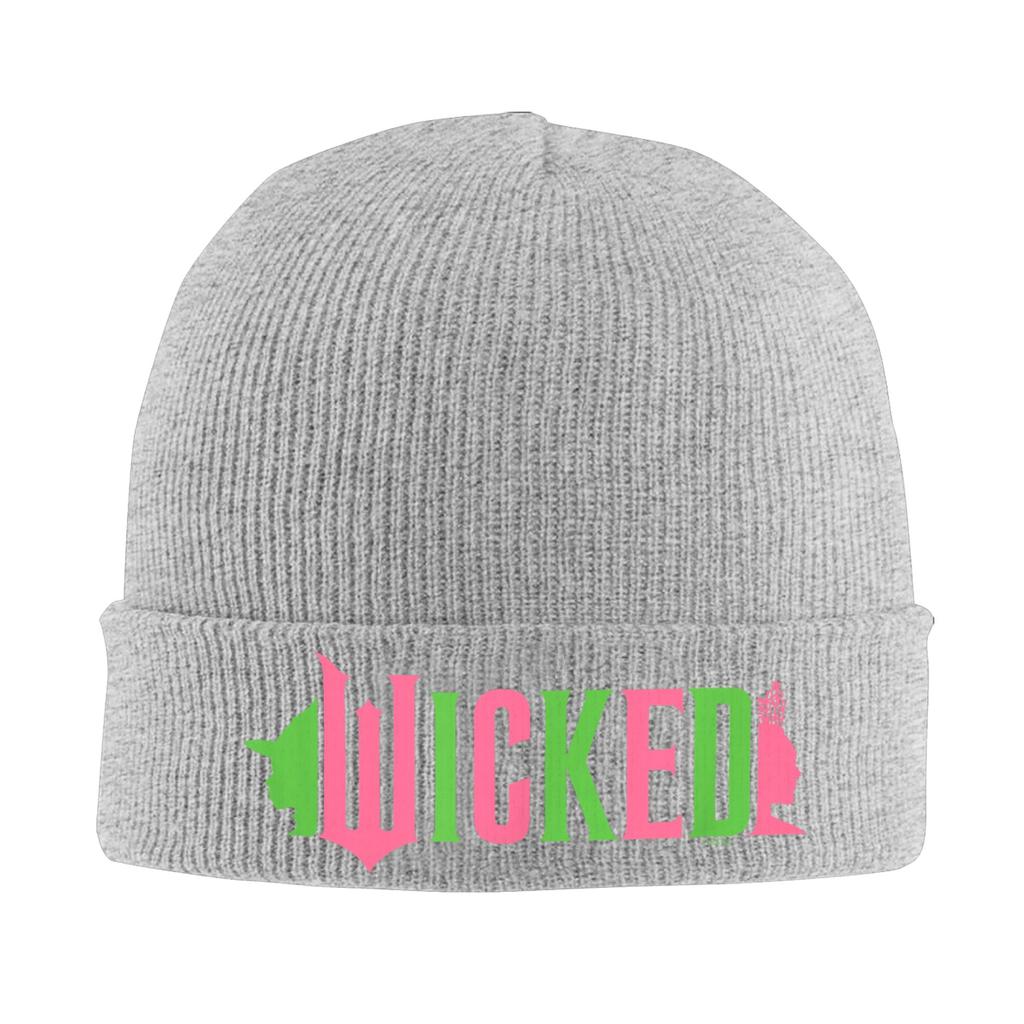 Wicked Pink And Green Logo Beanie Hats Bonnet Hats Adult Unisex Street Y2K Outdoor Knitted Hat Autumn Winter Design Warm Caps