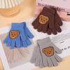 Cold Proof Children Gloves Cute Cartoon Bear Full Finger Gloves New Warm Mittens Autumn Winter