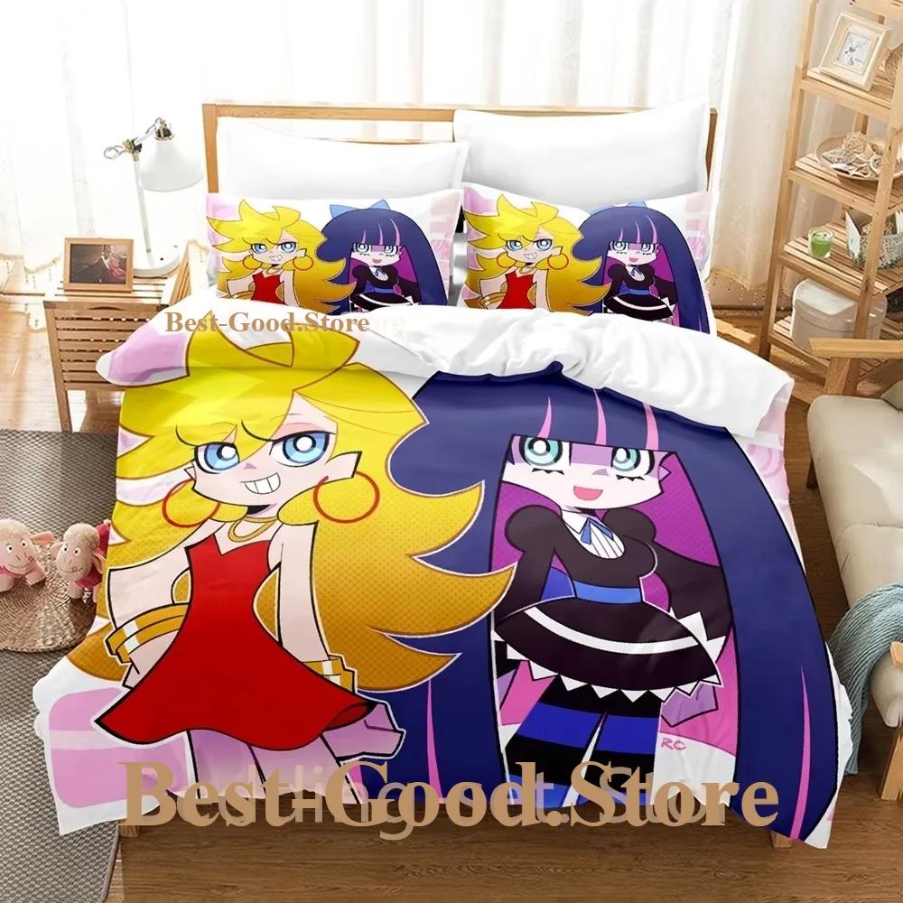 Panty And Stocking Bedding Set Single Twin Full Queen King Size Bed Set Adult Kid Bedroom Duvetcover Sets 3D Anime Bed Sheet Set