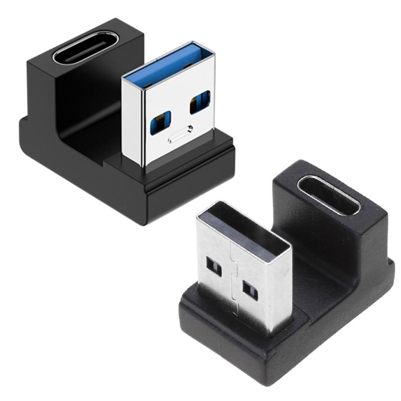 Konvertor USB C samice na USB 3.0 samec 10 Gbps USB C na USB 3.0 úhlový 90 stupňů pro prodlužovací konektor USB C