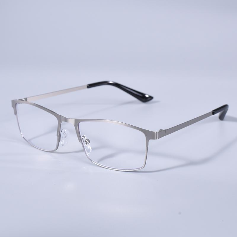 Classic Business Reading Glasses For Men Alloy Frame Readers Eyewear Ultra Light Blue Light Blocking Lens Presbyopia Glasses+175