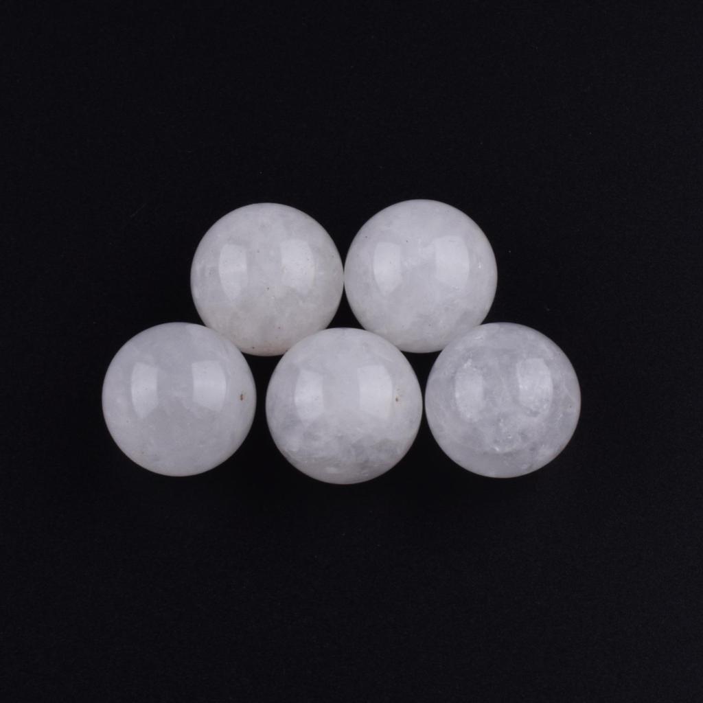 White Crystal Agate Round Ball 20mm: Non-Porous Natural Stone for DIY Fluorite Craft Ornaments