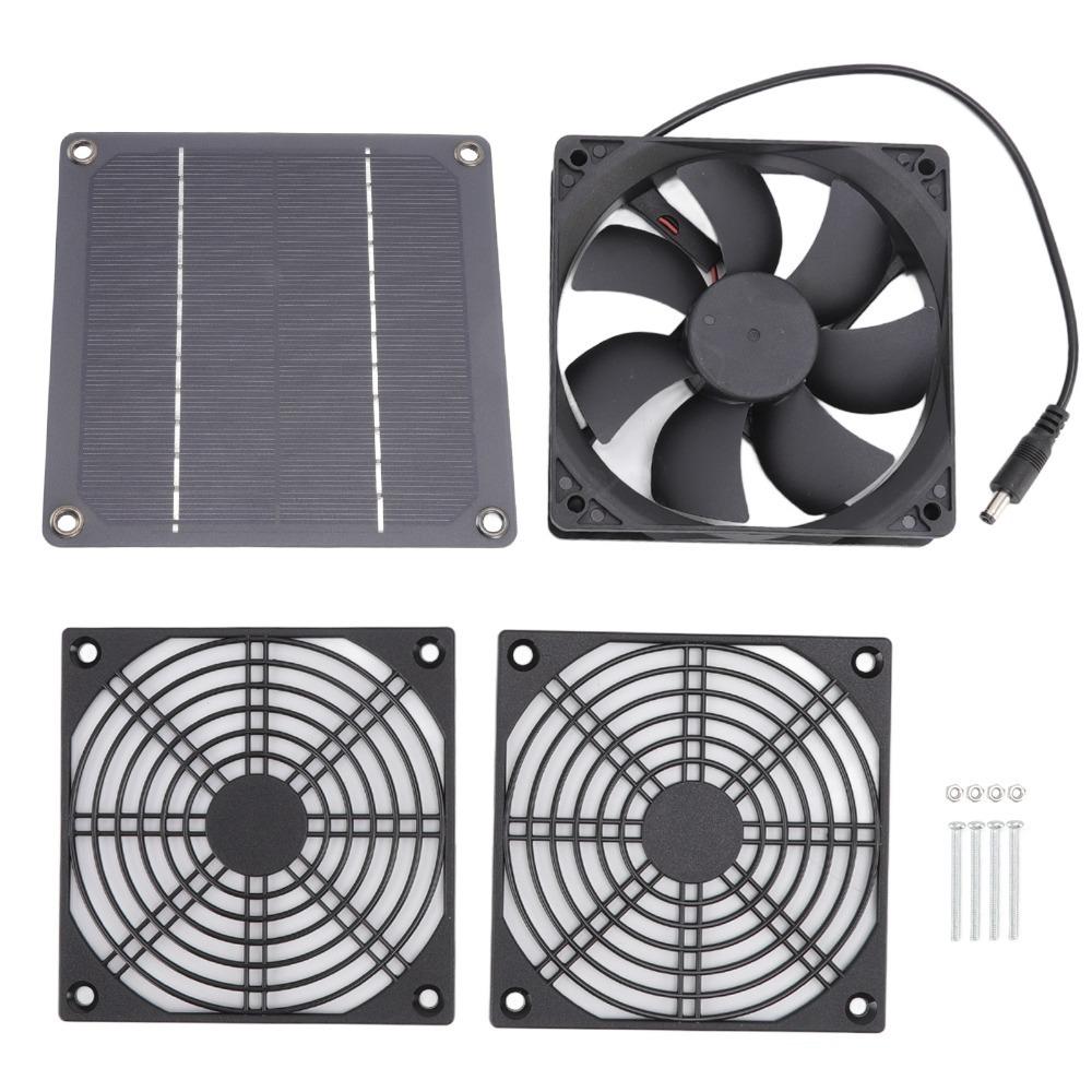 3W Solar Powered Exhaust Fan Weatherproof Solar Panel Fan Kit Durable Outdoor Solar Fan  Greenhouse чёрный