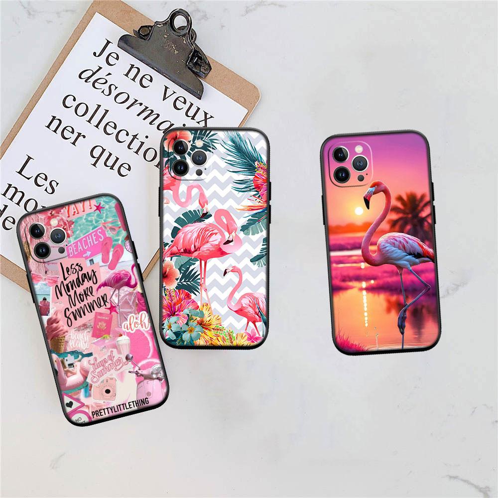 CJ54 Flamingos Pink bird flower Soft Shell Phone Case for Redmi Note 8 9 Pro Max 9S 9T 9C NFC 8T 8A 10A A4