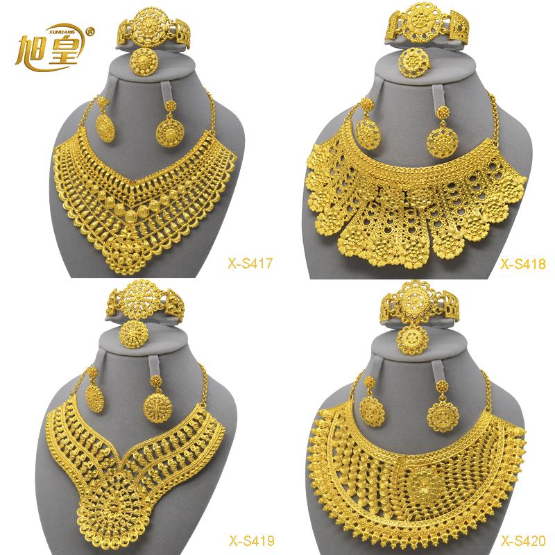 

XUHUANG Дубай позолоченный роскошный комплект ювелирных изделий в африканском, арабском и индийском стиле, очаровательное колье, ожерелье, комплект, Нигерия, свадебный банкетный комплект
