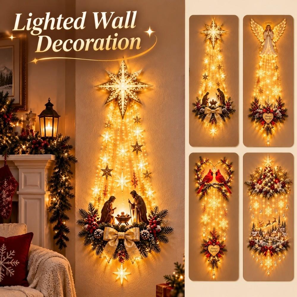 Snow Trail Shape Light-emitting Birth Scene Wall Decoration Christmas Wall Decor