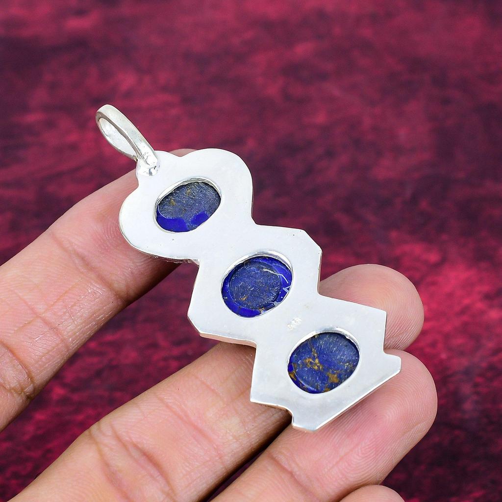 Blue Copper Turquoise Handmade Gemstone Pendant, 925 Solid Sterling Silver Pendant Antique Jewelry, For Engagement Gift