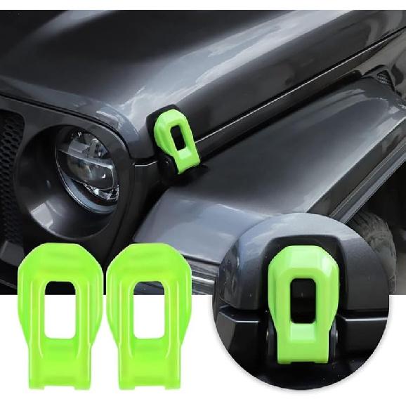 Voodonala For Jeep JL ABS Hood Latches Engine Buckle Bonnet Fastener Engine Cover Decor Trim Protction Cover For 2018-2025+ Jeep Wrangler JL JLU