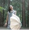 Because long petal UV umbrella, 58cm, design, protection, two-tone piping, beige, B-133200