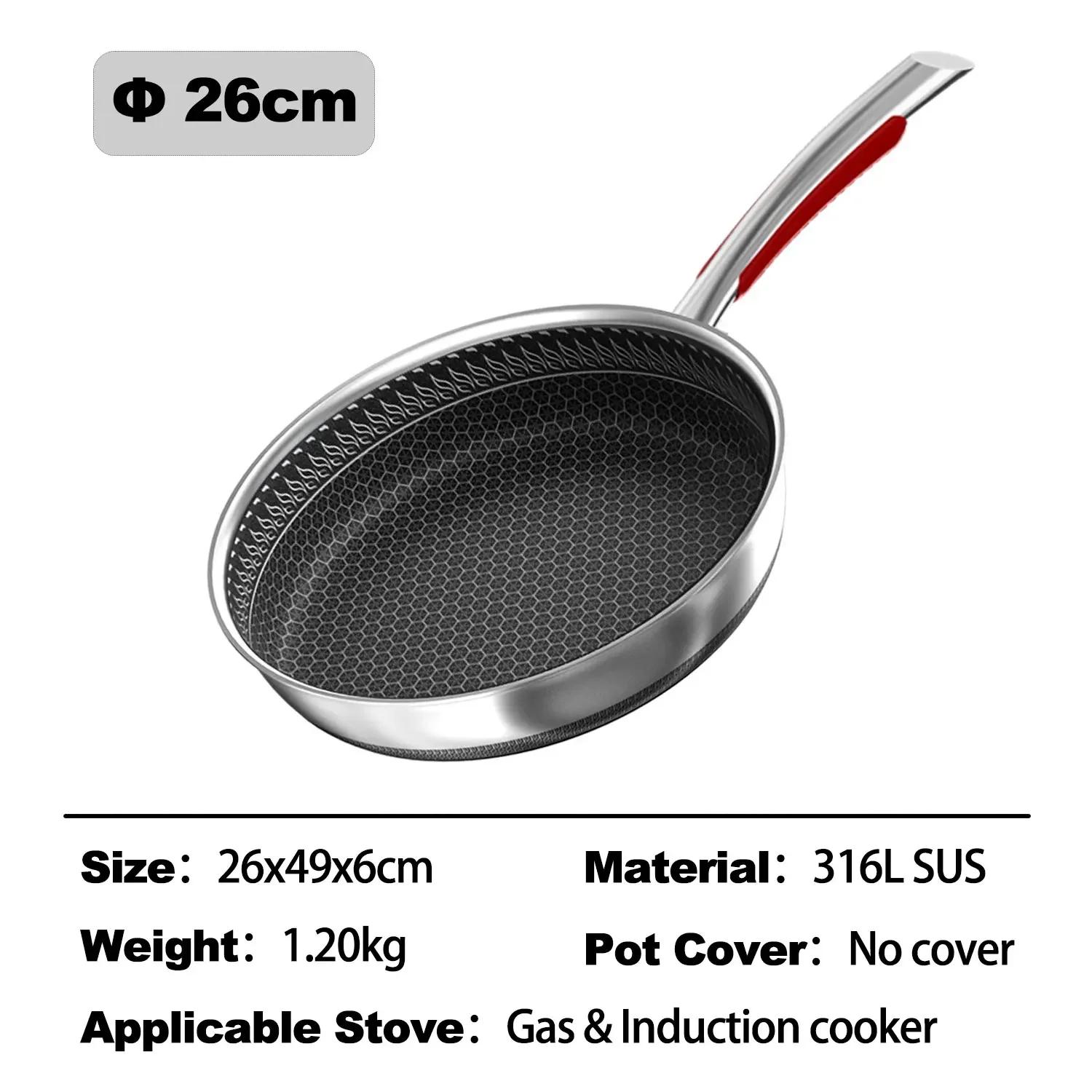 

Сковорода с антипригарным покрытием 316L медицинская антибактериальная нержавеющая сталь сковорода 28/30/32 см кухонная антипригарная индукционная сковорода