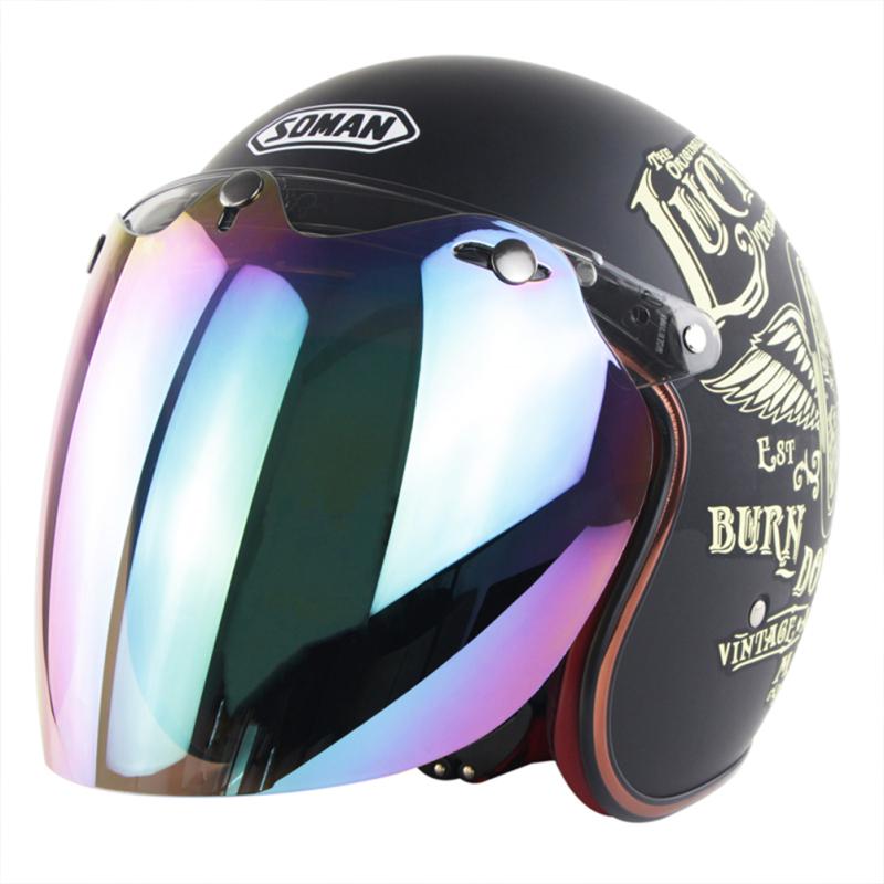 Universal Wear-resistant Anti-scratch Motorcycle  Helmet  Lens 3-snap Flip Up Visor Shield Lens