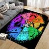 One Piece Dark Style Square Area Rug, Non-Slip Floor Mat for Home Office, Perfect Gift for Fans.chl