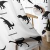 Dinosaur Silhouettes Black White Chiffon Sheer Curtains for Living Room Bedroom Home Decor Window Voile Tulle Curtain Drapes