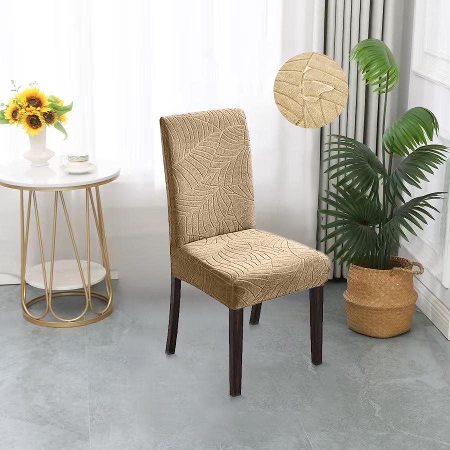 Waterproof Leaf Jacquard Stretch Chair Cover - European & American Style