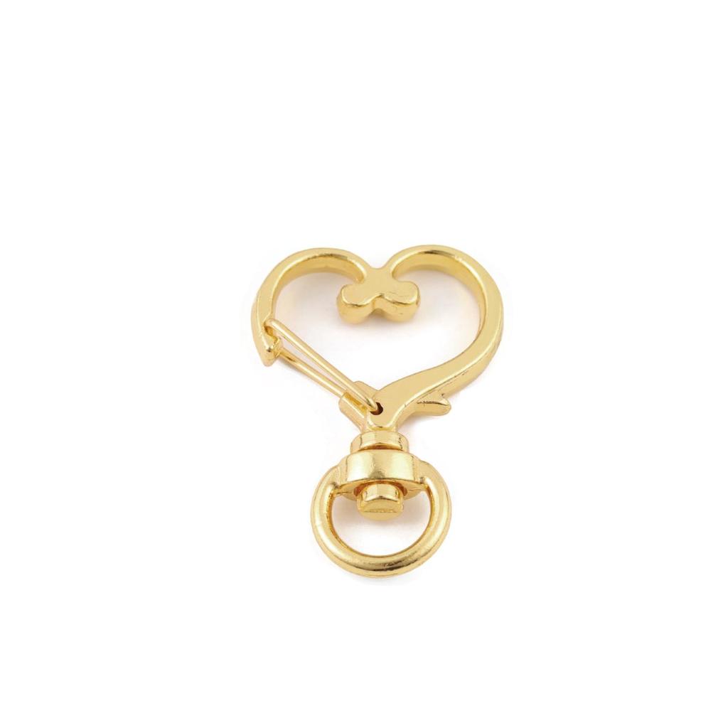 10Pcs/Lot Alloy Heart Cat Shape Rotation Spring Buckle KeyRings Snap Hooks for Jewelry Making Findings DIY Key Decoration Stuff