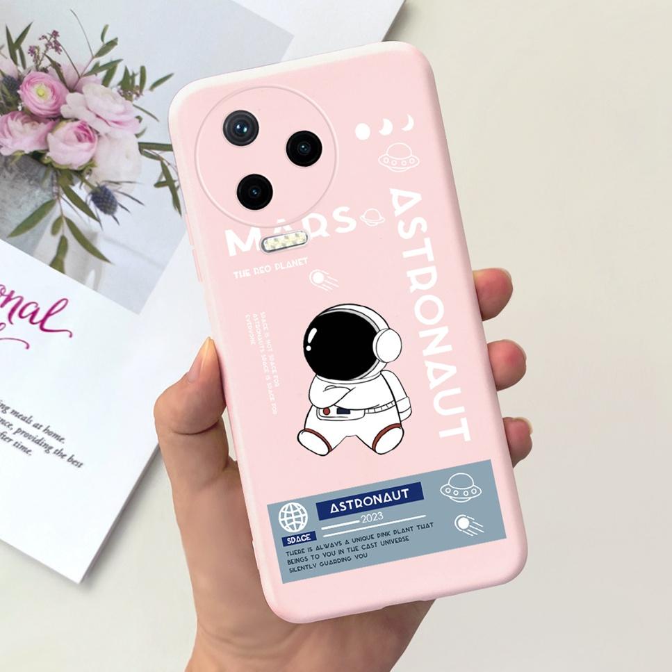 For Infinix Note 12 Pro 4G 6.7" Case Cartoon Astronaut Love Soft Silicone Black Pink Cover For Infinix Note 12 2023 Phone Case
