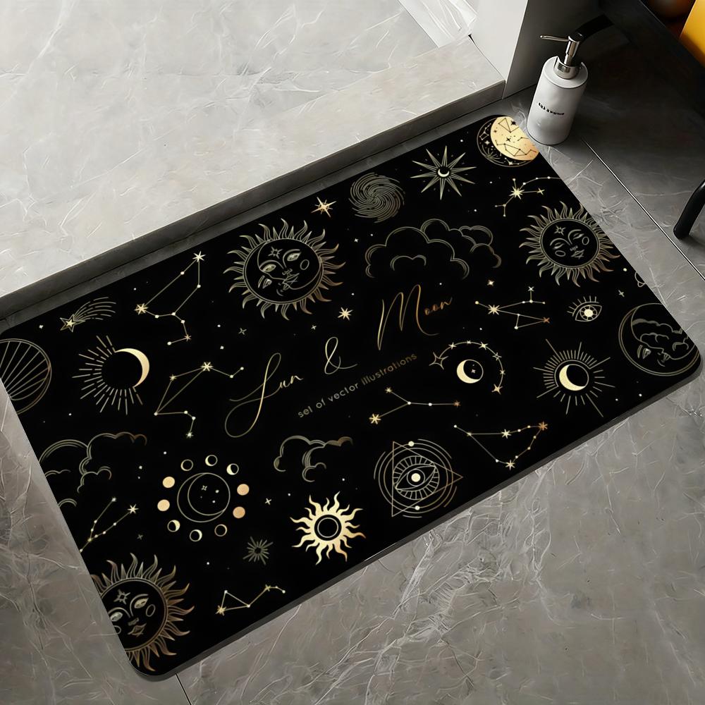 

Moon and Sun Floor Large Carpet Rug for Home Living Room Bedroom Sofa Doormat Decor Kids Play Area Rug Carpet Non-slip Floor Mat 40cm x 60cm