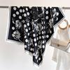 Silk scarf Korean version polka dot fashion scarf twill square scarf 91cm simple light luxury temperament sun protection shawl headscarf women