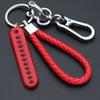 Jewelry Weave DIY Bag Pendant Key Chain Phone Number Plate Keyring Leather Anti-lost Car Keychain