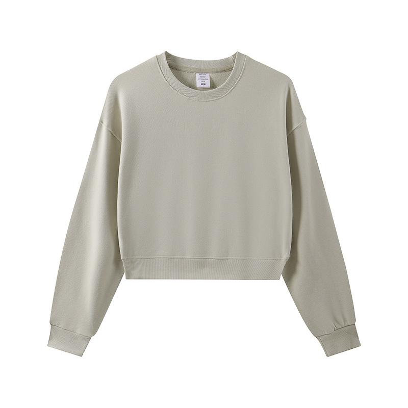 Spring and Autumn New Fashion Women's Top Heavy G Big Hair Ring Solid Color Crew Neck Sweater