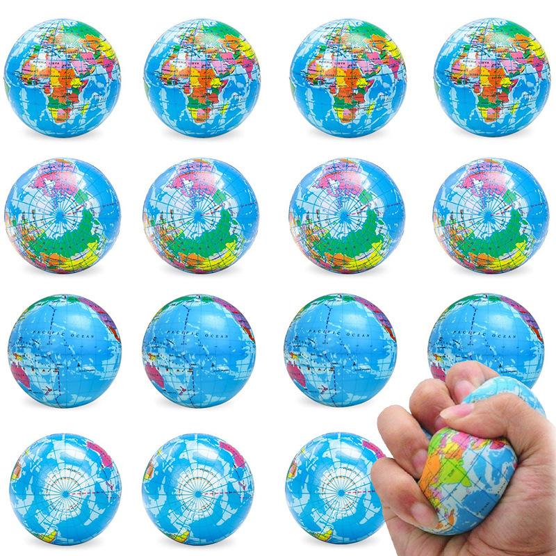 Earth Shape Pet Fetch Toy 6Pcs Soft PU Foam Toss Catch Ball for Outdoor Dog Exercise Interactive Play Training Fun